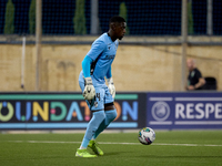 Bruno Varela, goalkeeper and captain of Vitoria SC, is in action during the UEFA Europa Conference League, Second Qualifying Round, 1st Leg...