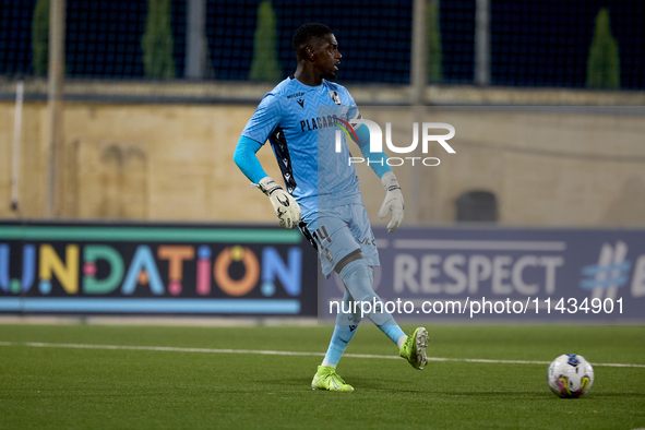 Bruno Varela, goalkeeper and captain of Vitoria SC, is in action during the UEFA Europa Conference League, Second Qualifying Round, 1st Leg...