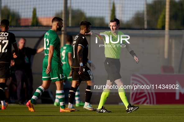 UEFA-appointed match referee Ben Mcmaster is in action during the UEFA Europa Conference League, Second Qualifying Round, 1st Leg soccer mat...