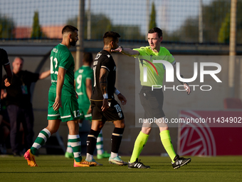 UEFA-appointed match referee Ben Mcmaster is in action during the UEFA Europa Conference League, Second Qualifying Round, 1st Leg soccer mat...