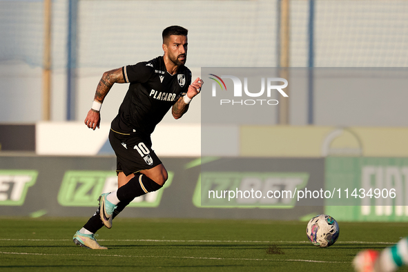 Tiago Silva of Vitoria SC is playing during the UEFA Europa Conference League, Second Qualifying Round, 1st Leg soccer match between Florian...