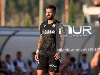 Tiago Silva of Vitoria SC is playing during the UEFA Europa Conference League, Second Qualifying Round, 1st Leg soccer match between Florian...