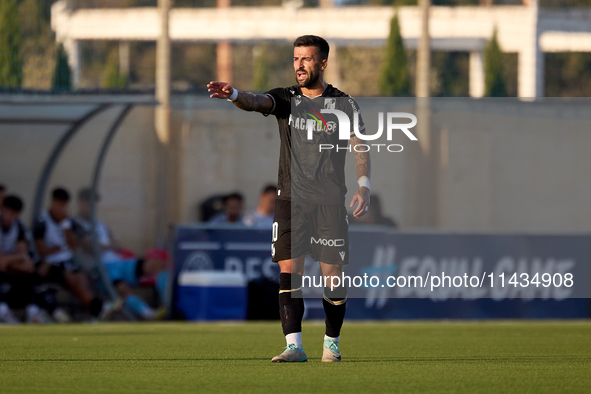 Tiago Silva of Vitoria SC is gesturing during the UEFA Europa Conference League, Second Qualifying Round, 1st Leg soccer match between Flori...