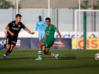 Tomas Handel (L) of Vitoria SC is in action during the UEFA Europa Conference League, Second Qualifying Round, 1st Leg soccer match between...