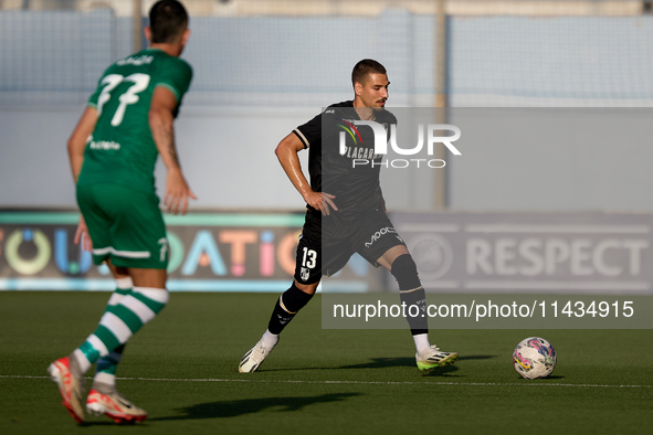 Joao Mendes of Vitoria SC is in action during the UEFA Europa Conference League, Second Qualifying Round, 1st Leg soccer match between Flori...