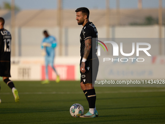 Tiago Silval of Vitoria SC is preparing to take a free-kick during the UEFA Europa Conference League, Second Qualifying Round, 1st Leg socce...