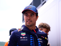 Sergio Perez of Red Bull Racing Honda is arriving into the paddock after the race of the Belgian GP, the 14th race of the Formula 1 World Ch...