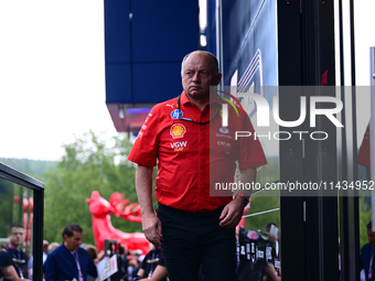 Frederic Vasseur of Scuderia Ferrari is arriving into the paddock after the race of the Belgian GP, the 14th race of the Formula 1 World Cha...