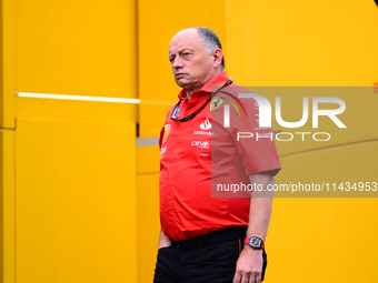 Frederic Vasseur of Scuderia Ferrari is arriving into the paddock after the race of the Belgian GP, the 14th race of the Formula 1 World Cha...