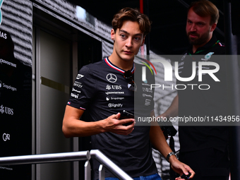 George Russell of Mercedes-AMG Petronas is arriving in the paddock after the race of the Belgian GP, the 14th race of the Formula 1 World Ch...