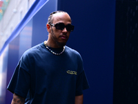 Lewis Hamilton of Mercedes-AMG Petronas F1 Team is arriving into the paddock after the race of the Belgian GP, the 14th race of the Formula...