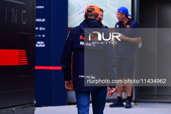 Max Verstappen of Red Bull Racing Honda is arriving in the paddock after the race of the Belgian GP, the 14th race of the Formula 1 World Ch...