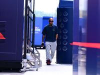 Lewis Hamilton of Mercedes-AMG Petronas F1 Team is arriving into the paddock after the race of the Belgian GP, the 14th race of the Formula...