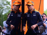 Lando Norris of the McLaren F1 Team is arriving into the paddock after the race of the Belgian GP, the 14th race of the Formula 1 World Cham...