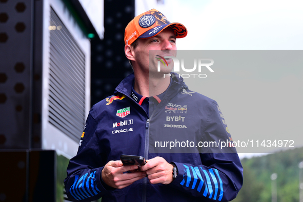 Max Verstappen of Red Bull Racing Honda is arriving in the paddock after the race of the Belgian GP, the 14th race of the Formula 1 World Ch...