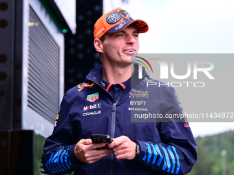 Max Verstappen of Red Bull Racing Honda is arriving in the paddock after the race of the Belgian GP, the 14th race of the Formula 1 World Ch...