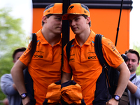 Oscar Piastri of the McLaren F1 Team is arriving in the paddock after the race of the Belgian GP, the 14th race of the Formula 1 World Champ...