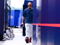 Lewis Hamilton of Mercedes-AMG Petronas F1 Team is arriving into the paddock after the race of the Belgian GP, the 14th race of the Formula...