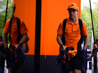 Oscar Piastri of the McLaren F1 Team is arriving in the paddock after the race of the Belgian GP, the 14th race of the Formula 1 World Champ...