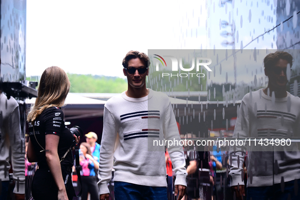 George Russell of Mercedes-AMG Petronas is arriving in the paddock after the race of the Belgian GP, the 14th race of the Formula 1 World Ch...