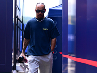 Lewis Hamilton of Mercedes-AMG Petronas F1 Team is arriving into the paddock after the race of the Belgian GP, the 14th race of the Formula...