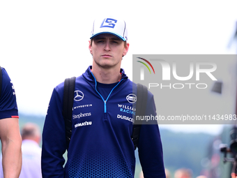 Logan Sergeant of Williams Racing is arriving into the paddock after the race of the Belgian GP, the 14th race of the Formula 1 World Champi...