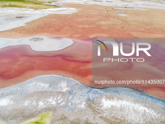 A view of Dabusutu Lake, deep in the Badain Jaran Desert, in Inner Mongolia, China, on May 13, 2020. China's application of the Badain Jaran...