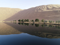 A view of Nortu Lake, deep in the Badain Jaran Desert, in Inner Mongolia, China, on May 5, 2020. On July 26, 2024, at the 46th session of th...