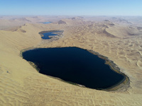 A view of Nanhaizi Lake, deep in the Badain Jaran Desert, in Inner Mongolia, China, on May 9, 2020. On July 26, 2024, at the 46th session of...