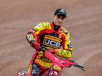 Leicester Lions' Max Fricke is riding on the parade lap during the Rowe Motor Oil Premiership match between Leicester Lions and Belle Vue Ac...