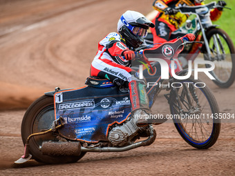 Belle Vue Aces' Brady Kurtz is in action during the Rowe Motor Oil Premiership match between Leicester Lions and Belle Vue Aces at the Pidco...