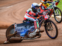 Belle Vue Aces' Brady Kurtz is in action during the Rowe Motor Oil Premiership match between Leicester Lions and Belle Vue Aces at the Pidco...