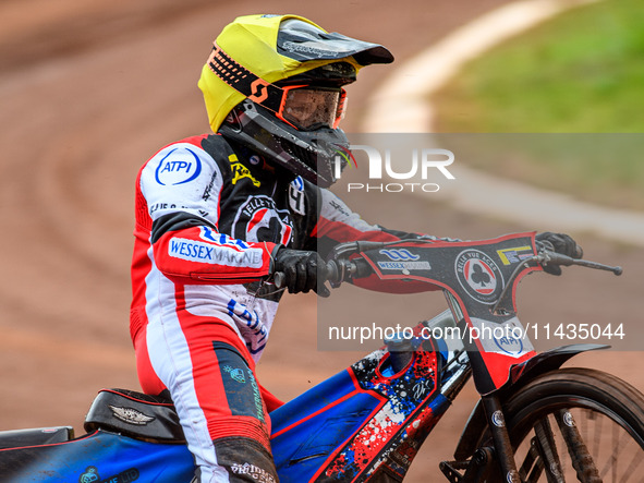 Belle Vue Aces' Ben Cook is participating in the Rowe Motor Oil Premiership match between Leicester Lions and Belle Vue Aces at the Pidcock...