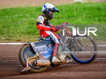 Belle Vue Aces' Brady Kurtz is in action during the Rowe Motor Oil Premiership match between Leicester Lions and Belle Vue Aces at the Pidco...