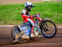 Belle Vue Aces' Brady Kurtz is in action during the Rowe Motor Oil Premiership match between Leicester Lions and Belle Vue Aces at the Pidco...