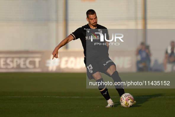 Joao Mendes of Vitoria SC is playing during the UEFA Europa Conference League, Second Qualifying Round, 1st Leg soccer match between Florian...