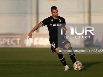 Joao Mendes of Vitoria SC is playing during the UEFA Europa Conference League, Second Qualifying Round, 1st Leg soccer match between Florian...