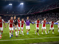 Ajax players Josip Sutalo, Jordan Henderson, Jakov Medic, Steven Berghuis, Mika Godts, Benjamin Tahirovic, Jorrel Hato, Kenneth Taylor, Carl...