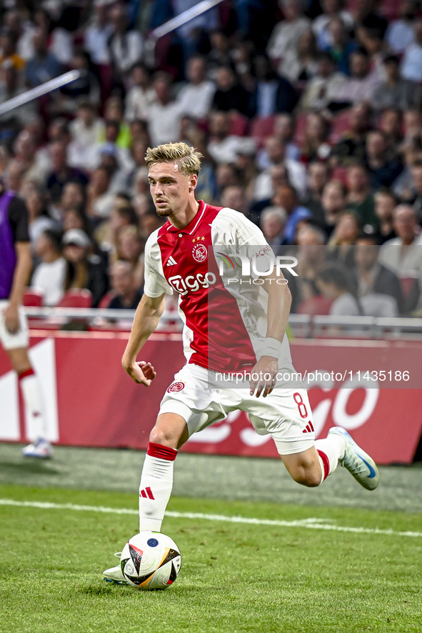 Ajax player Kenneth Taylor is playing during the match Ajax vs. Vojvodina at the Johan Cruijff ArenA for the UEFA Europa League Second quali...