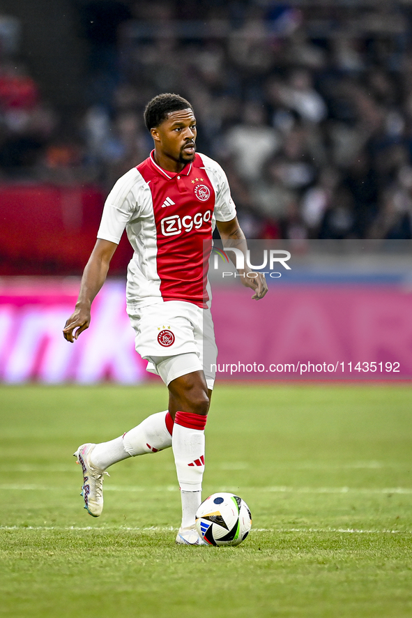 Ajax player Chuba Akpom is playing during the match Ajax vs. Vojvodina at the Johan Cruijff ArenA for the UEFA Europa League Second qualifyi...