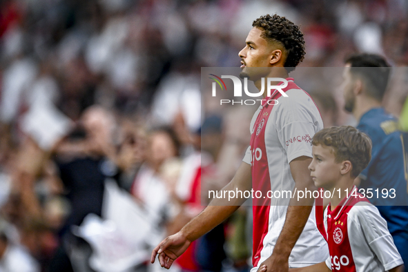 Ajax player Devyne Rensch is playing during the match Ajax vs. Vojvodina at the Johan Cruijff ArenA for the UEFA Europa League Second qualif...