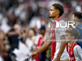 Ajax player Devyne Rensch is playing during the match Ajax vs. Vojvodina at the Johan Cruijff ArenA for the UEFA Europa League Second qualif...