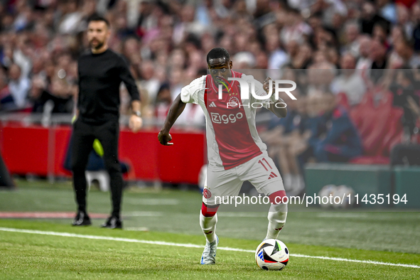 Ajax player Carlos Forbs is playing during the match Ajax vs. Vojvodina at the Johan Cruijff ArenA for the UEFA Europa League Second qualify...