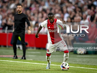 Ajax player Carlos Forbs is playing during the match Ajax vs. Vojvodina at the Johan Cruijff ArenA for the UEFA Europa League Second qualify...