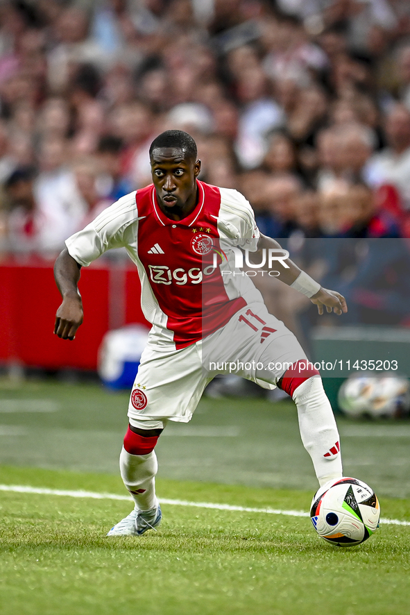 Ajax player Carlos Forbs is playing during the match Ajax vs. Vojvodina at the Johan Cruijff ArenA for the UEFA Europa League Second qualify...