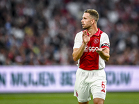 Ajax player Jordan Henderson is playing during the match Ajax vs. Vojvodina at the Johan Cruijff ArenA for the UEFA Europa League Second qua...