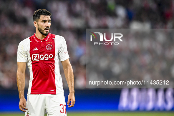 Ajax player Josip Sutalo is playing during the match Ajax vs. Vojvodina at the Johan Cruijff ArenA for the UEFA Europa League Second qualify...