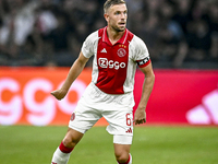 Ajax player Jordan Henderson is playing during the match Ajax vs. Vojvodina at the Johan Cruijff ArenA for the UEFA Europa League Second qua...