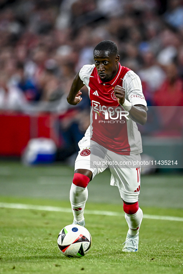 Ajax player Carlos Forbs is playing during the match Ajax vs. Vojvodina at the Johan Cruijff ArenA for the UEFA Europa League Second qualify...