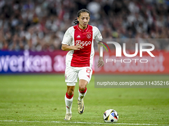 Ajax player Kian Fitz-Jim is playing during the match Ajax vs. Vojvodina at the Johan Cruijff ArenA for the UEFA Europa League Second qualif...